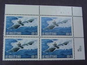 U.S.# 3372-MINT/NH--UR PLATE # BLOCK 4--SUBMARINES/LOS ANGELES CLASS--2000