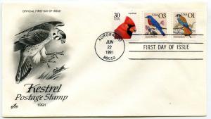 2476, 2478, 2480, Kestrel, Bluebird, Cardinal Artcraft, (Kestrel)  FDC