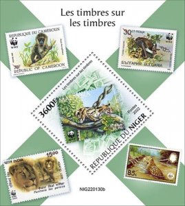 Niger - 2022 Stamps on Stamps, Animal - Stamp Souvenir Sheet - NIG220130b