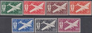 FR EQUATORIAL AFRICA Sc# C17-23 CPL VLH SET of 7 AIRMAILS, AIRPLANES