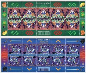 Latvia Lettland 2022 Europa CEPT Stories and Myths Set 2 sheetlets MNH