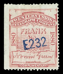 Scott 16T10 1880 Telegraph Issue Mint F-VF Part OG HR Cat $27.50