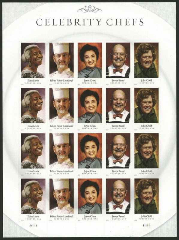 MALACK 4922 - 26 49c Chefs, VF NH, fresh   STOCK PHOTO stock4922-26