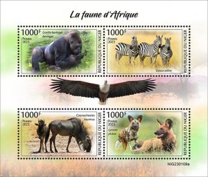 NIGER - 2023 - Fauna of Africa - Perf 4v Sheet - Mint Never Hinged