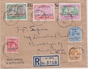 ANGUILLA Registered cover postmarked St-Kitts, 16 Nov. 1960 to New York