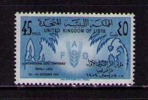 LIBYA Sc# 185 MH FVF FAO Emblem Date Palms