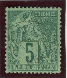 FRENCH COLONIES; 1881 classic perf Commerce issue fine used 5c. value