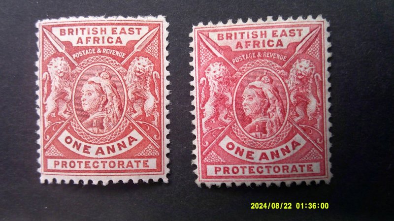 British East Africa 1896-1901 Scott# 73, 73a Mint F-VF Hinged