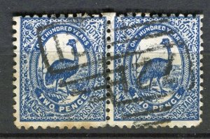 AUSTRALIA; NEW SOUTH WALES 1890s classic QV issue 2d. used POSTMARK PAIR