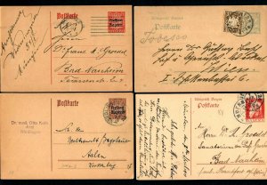 GS29a Germany Bavaria (8) Different Used Postal Cards Over/Print Up Rated