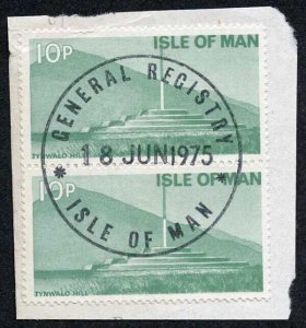 Isle of Man 10p Pair QEII Pictorial Revenue CDS On Piece