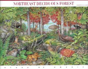 US #3899 Northeast Deciduous Forest  sheet. Great info on the back.  Nice.