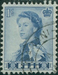 Fiji 1959 SG299 1d deep ultramarine QEII FU