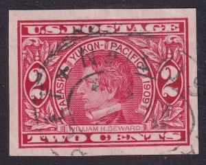 US 371 2c UVF IMPERF. SINGLE FROM 1909 - HSB1-371-1