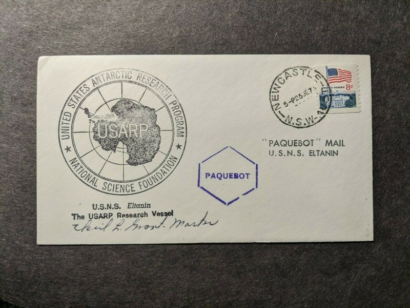 USNS ELTANIN T-AK 270 Naval Cover PAQUEBOT SIGNED Cachet POLAR ANTARCTICA