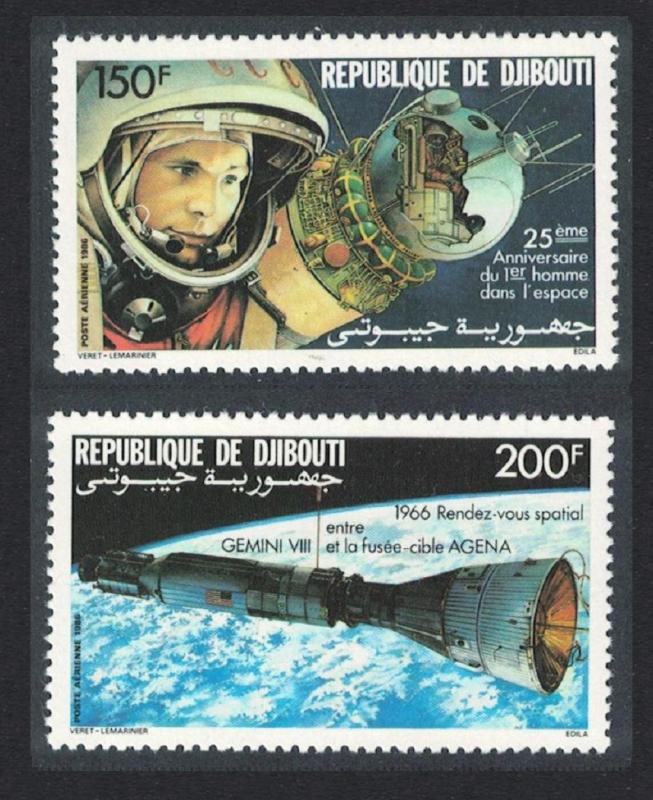 Djibouti 25th Anniversary of First Man in Space 2v SG#992-993