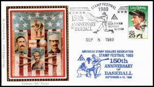 OAS-CNY 5403 1989 ASDA  HONRING 150 YEARS BASEBALL SCOTT 2417 – 1989 25c GEHRIG