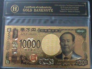 ​JAPAN-TEN THOUSAND YAN-24K GOLD REPLICA NOTE WITH CERITIFICATE OF AUTHENICITY