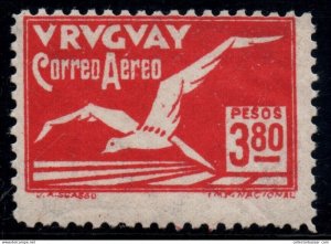 Uruguay air mail Art Deco design valuable stamp Bird $3.80 MLH