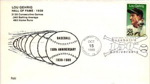 1989 Baseball 150th Anniversary Memphis, TN Baseball – Pohl Cachet – Aps
