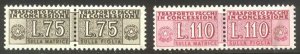 ITALY #QY8, 10 Mint NH - 1956 75 l - 110 l Parcel Post Keys