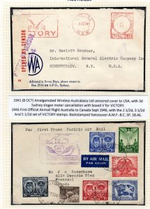 AUSTRALIA WW2 Covers{2} *V FOR VICTORY* Meter &First Flight Canada 1941-46 JL159