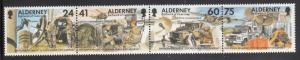 Alderney 1996 MNH Sc #91 Strip of 4 30th Signal Regiment - 25th Anniversary