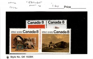 Canada, Postage Stamp, #562-565 Mint NH, 1972 Indian (AB)