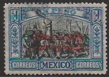 MEXICO 526, $1P CORBATA REVOLUTIONARY OVERPRINT. USED (1013)