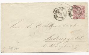 GERMAN POSTAL STATIONERY COVER Scott #U1 ADV Alexander Bender Weinhandlung