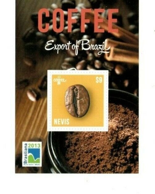 Nevis - 2013 - Coffee-Export of Brazil  - Souvenir Sheet  - MNH