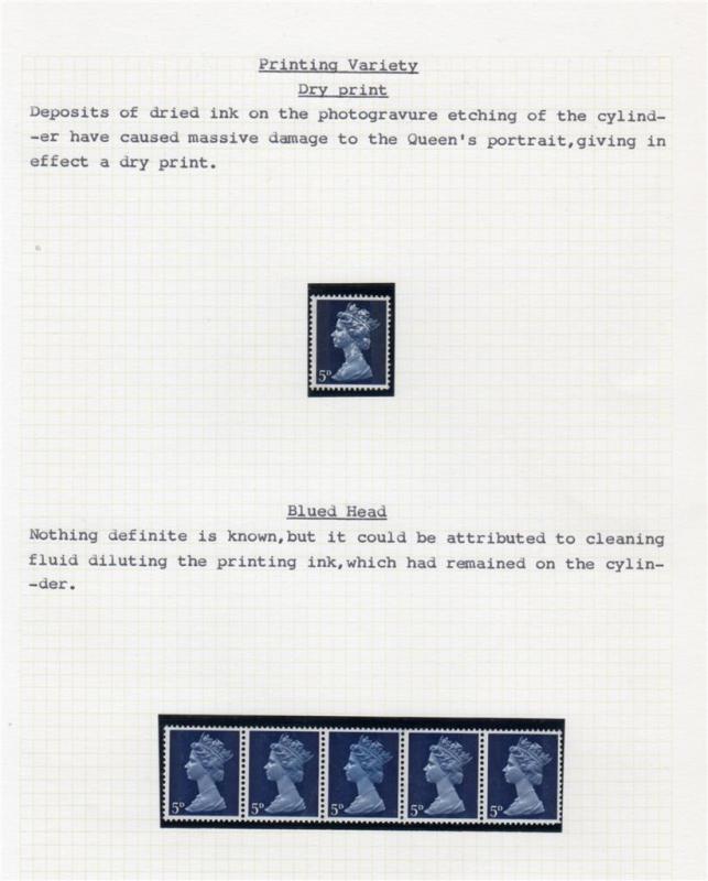 SPECIALISED COLLECTION OF 5d MACHIN PRINTING ERRORS