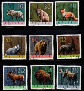 Poland Scott 1369-1377 Used CTO* wildlife stamp set expect similar cancels