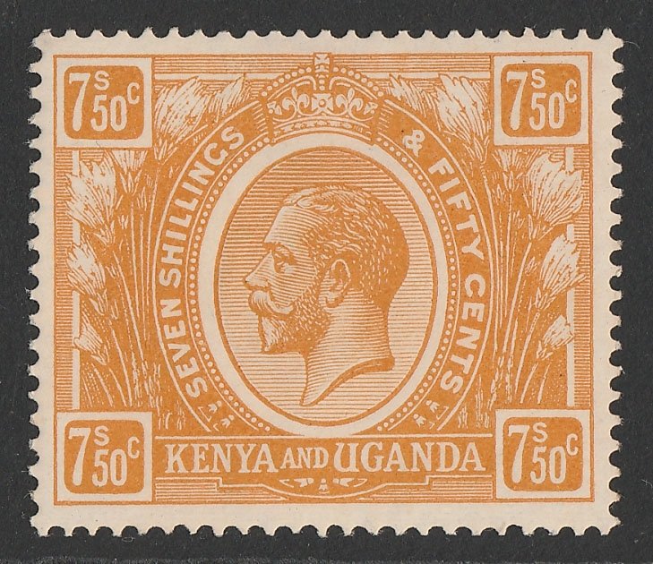 Kenia, Uganda & Tanganyika 1922 KGV 7/50 Naranja-Amarillo. como Nuevo Nunca con Bisagras **. 