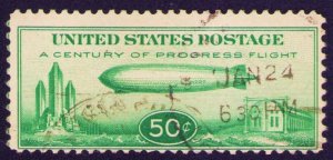 C18 50¢ Zeppelin Century of Progress 1933 Used