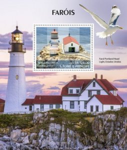 SAO TOME - 2019 - Lighthouses - Perf Souv Sheet - Mint Never Hinged