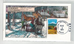 1991 COLLINS HANDPAINTED 2533 VERMONT STATEHOOD Maple Syrup Farm Scene