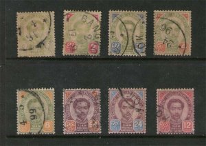 Thailand 1887 Sc 11-18 set FU