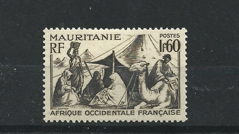 MAURITANIA  1938 - 40  1F 60  BLACK BROWN        MH 