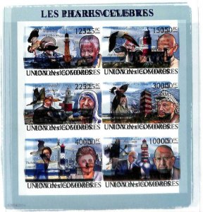 A0369 - COMORES Comoros - IMPERF 2008  stamp SHEET:  Gandhi BIRDS red cross