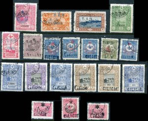 CILICIE CILICIA Turkey Ottoman Empire Overprint Selection 20 Stamps Used