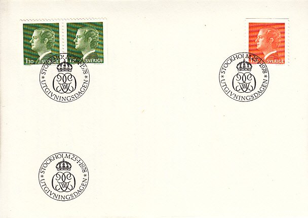 Sweden 1978 FDC Sc #1075, #1081 Pair King Carl XVI Gustaf