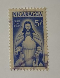 Nicaragua 1959  Scott  RA65  used - 5c,  Jesus & children