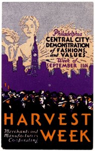 Vintage US Poster Stamp Harvest Week Merchants And Manufacturers Cooperating