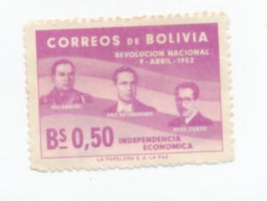 Bolivia 1953 Scott 378 MH - 50c, Revolution of April 9.