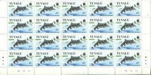 TUVALU Sea Creatures 4 Sheets Blocks Stamps Postage Collection SPECIMEN MINT NH