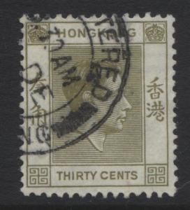 Hong Kong - Scott 161 - KGVI Definitive Issue- 1938 - FU - Single 30c Stamp