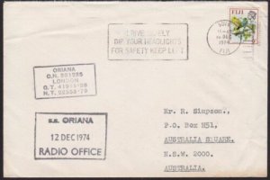 FIJI 1974 Ship cover to Australia ex Suva : SS ORIANA RADIO OFFICE..........5988 