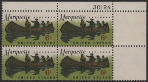 SC#1356 6¢ Father Marquette Issue Plate Block: UR #30124 (1968) MNH