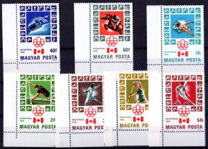 Hungary 1976 Sc#2424/2430 MONTREAL OLYMPICS/INTELSAT 4 SPACE Set (7) MNH